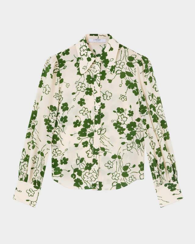 Sonya Floral-Print Silk Blouse